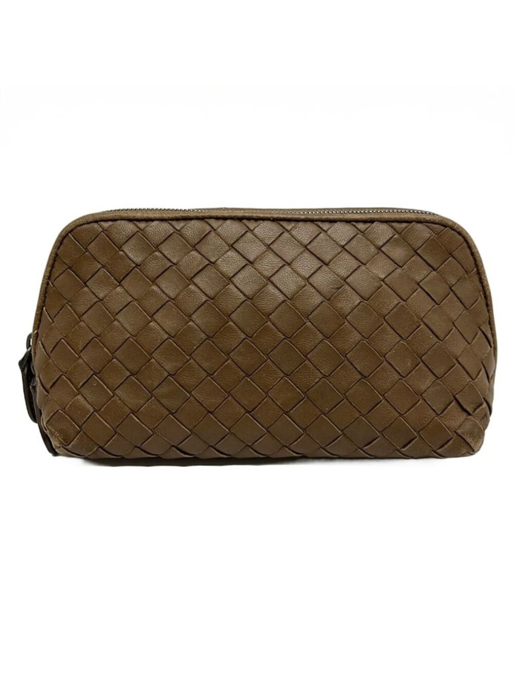 Bottega Veneta Pouch Intrecciato Brown Leather